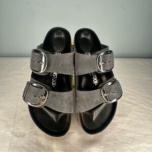 Birkenstock Blue/Grey Double Buckle Sandals